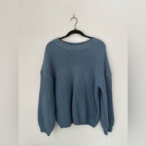 Cozy Blue Chunky Knit Sweater Size Medium